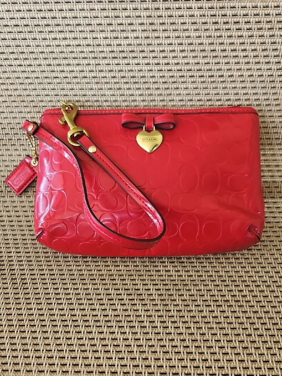 Coach Handbags - Coach Wristlet, Red Vinyl COACH Wallet, Red Coach Wristlet